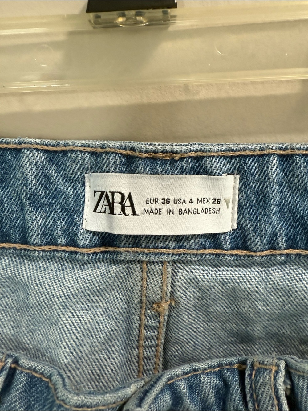 ZARA Light Blue Distressed Denim Cutoff Shorts - Picture 2 of 4